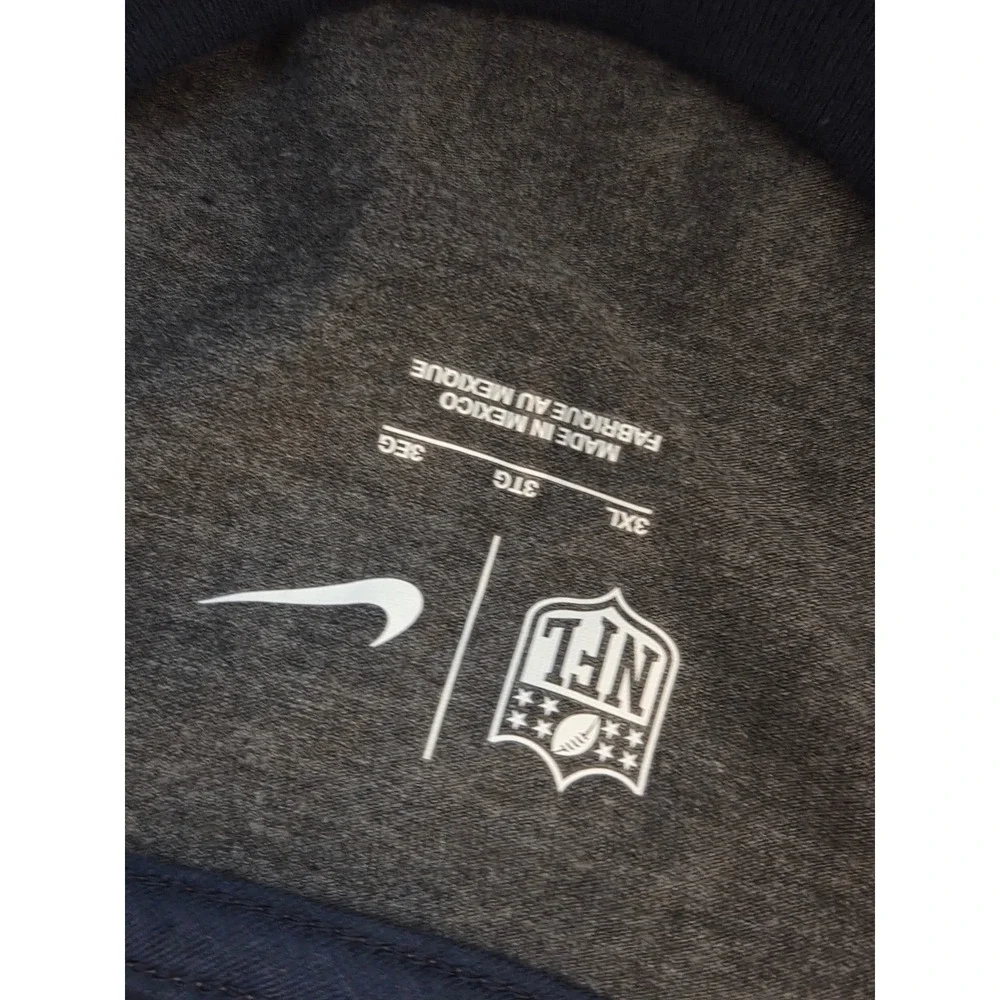 Nike NFL Dallas Cowboys Mens 3XL Long Sleeve‎ T-Shirt Raglan Navy Charcoal Gray
